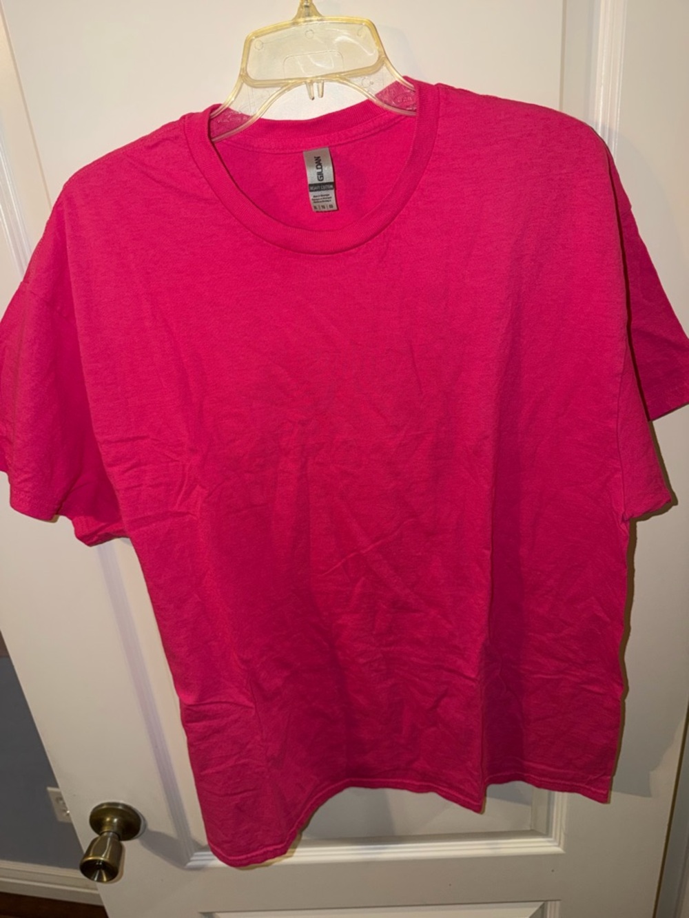 Gildan Men’s Crew Neck T‑Shirt — Hot Pink